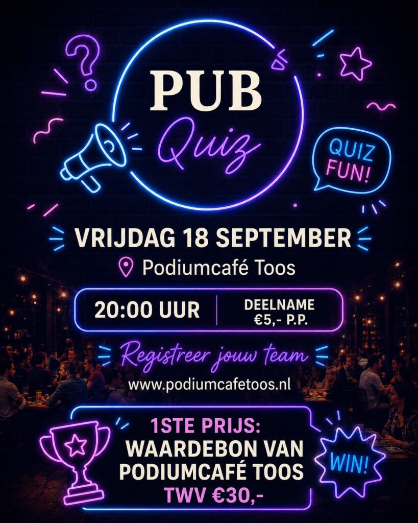 Pubquiz vrijdag 18 september in Beverwijk